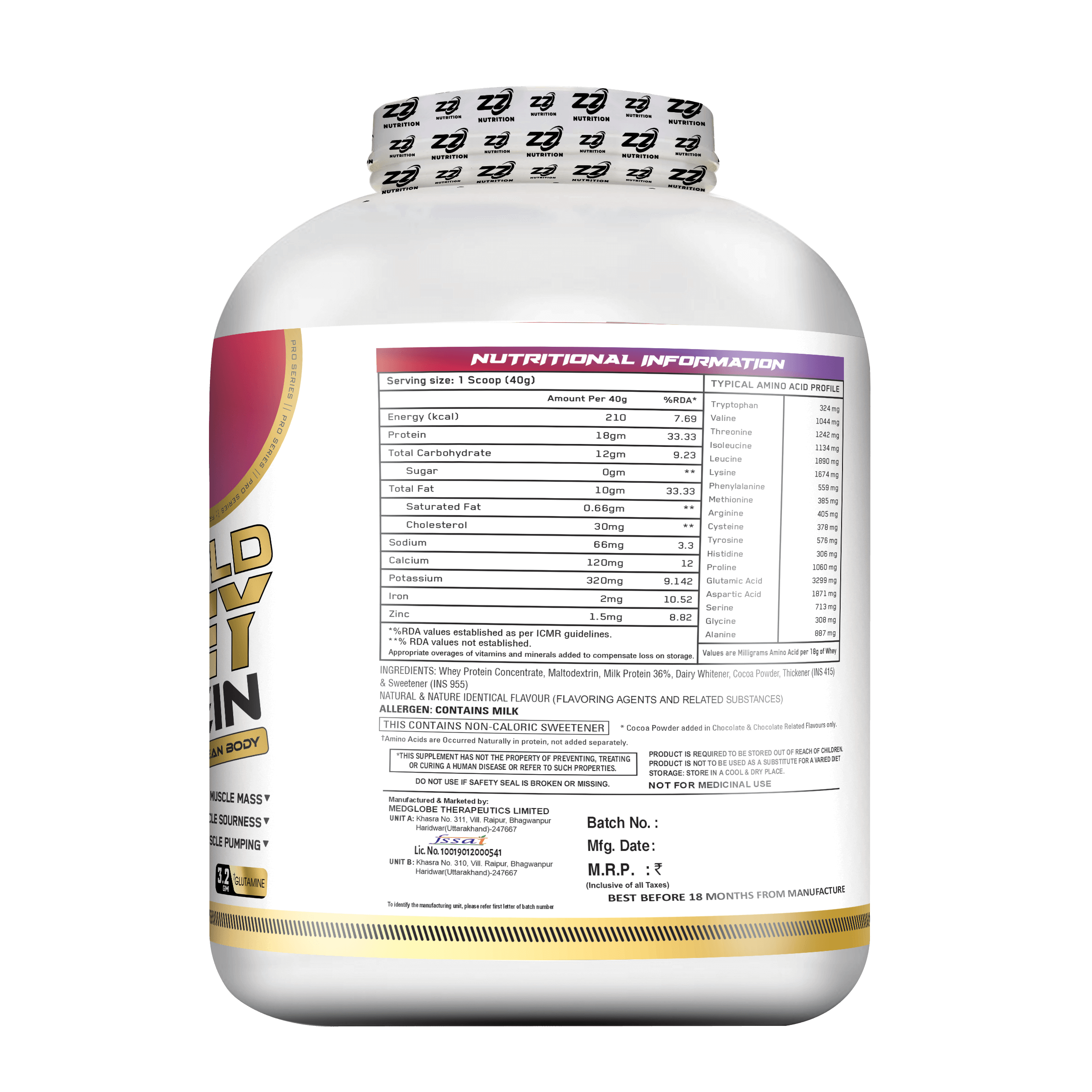 ZZ Nutrition Gold Whey Protein - Image 2