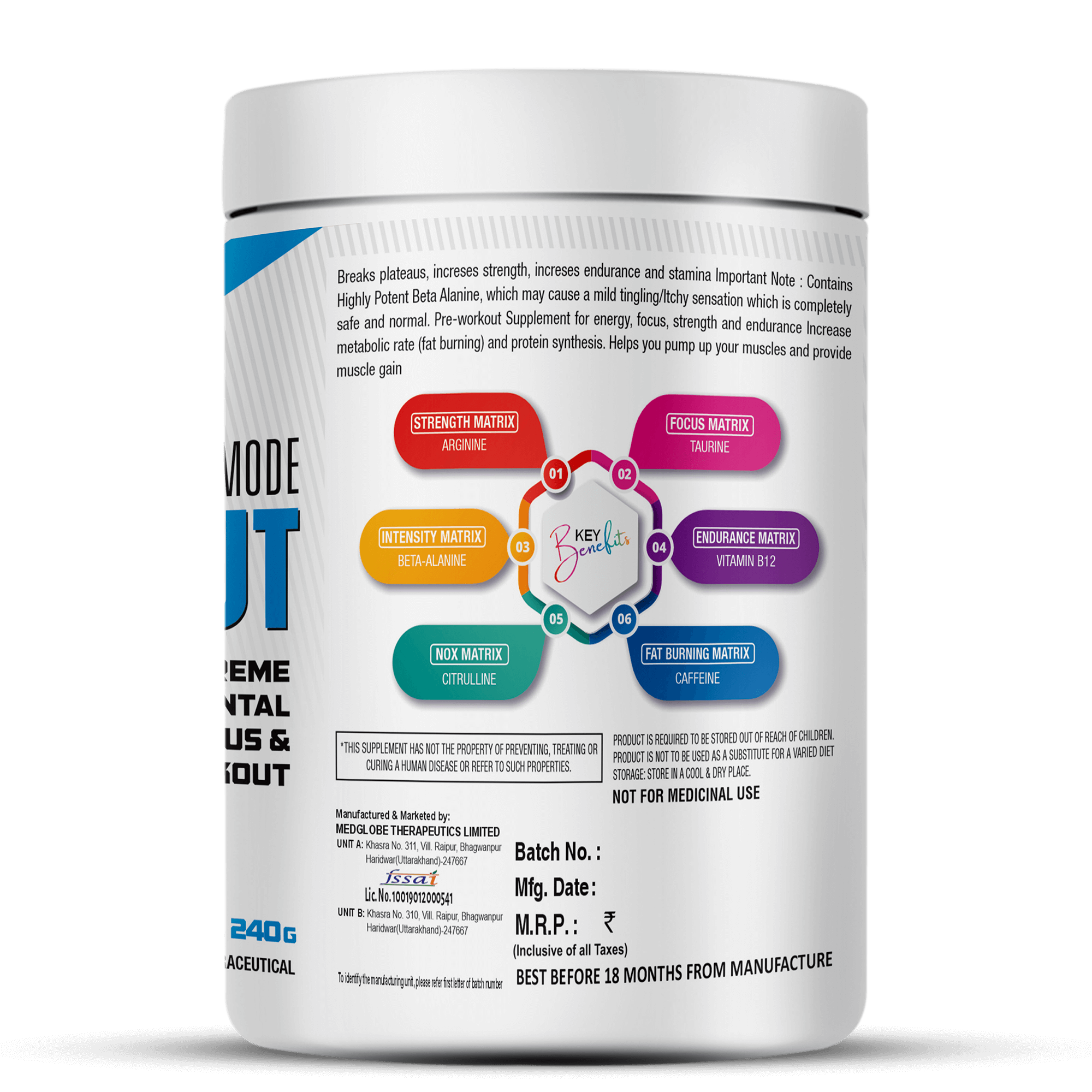 ZZ Nutrition Battle Mode Pre Workout - Image 2